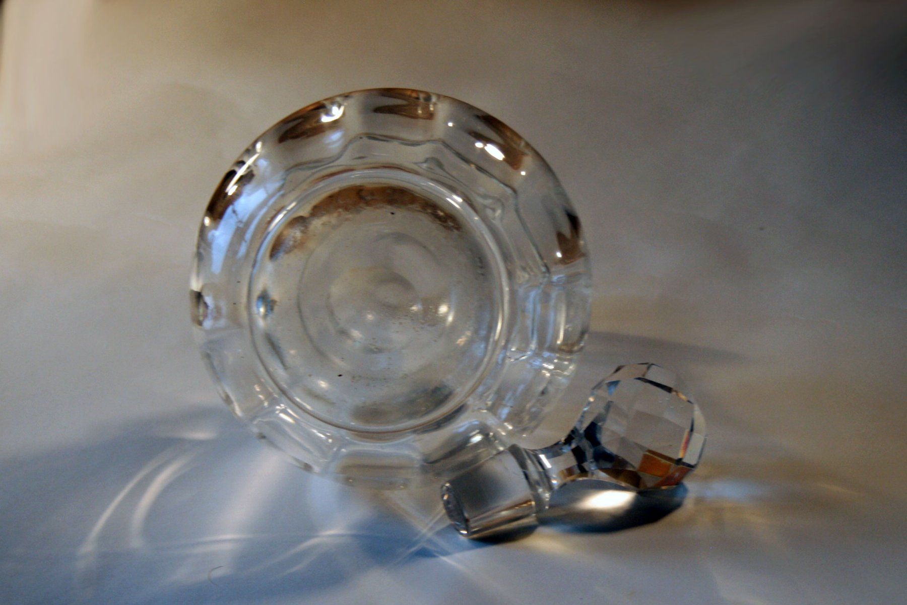 Caraffe: Antike Glas-Karaffe um 1900 / Likörflasche  mit Stopfen – Usato da Hosenruck venduto da Musikmamsell 5