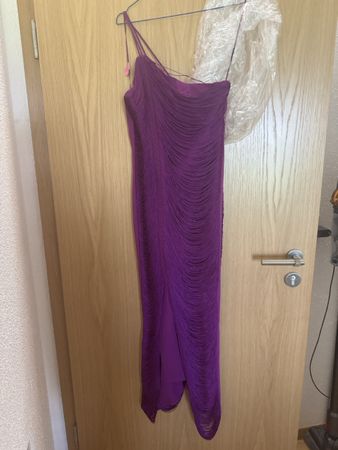 MNG CAPSULE Dress Purple One Shoulder Size M