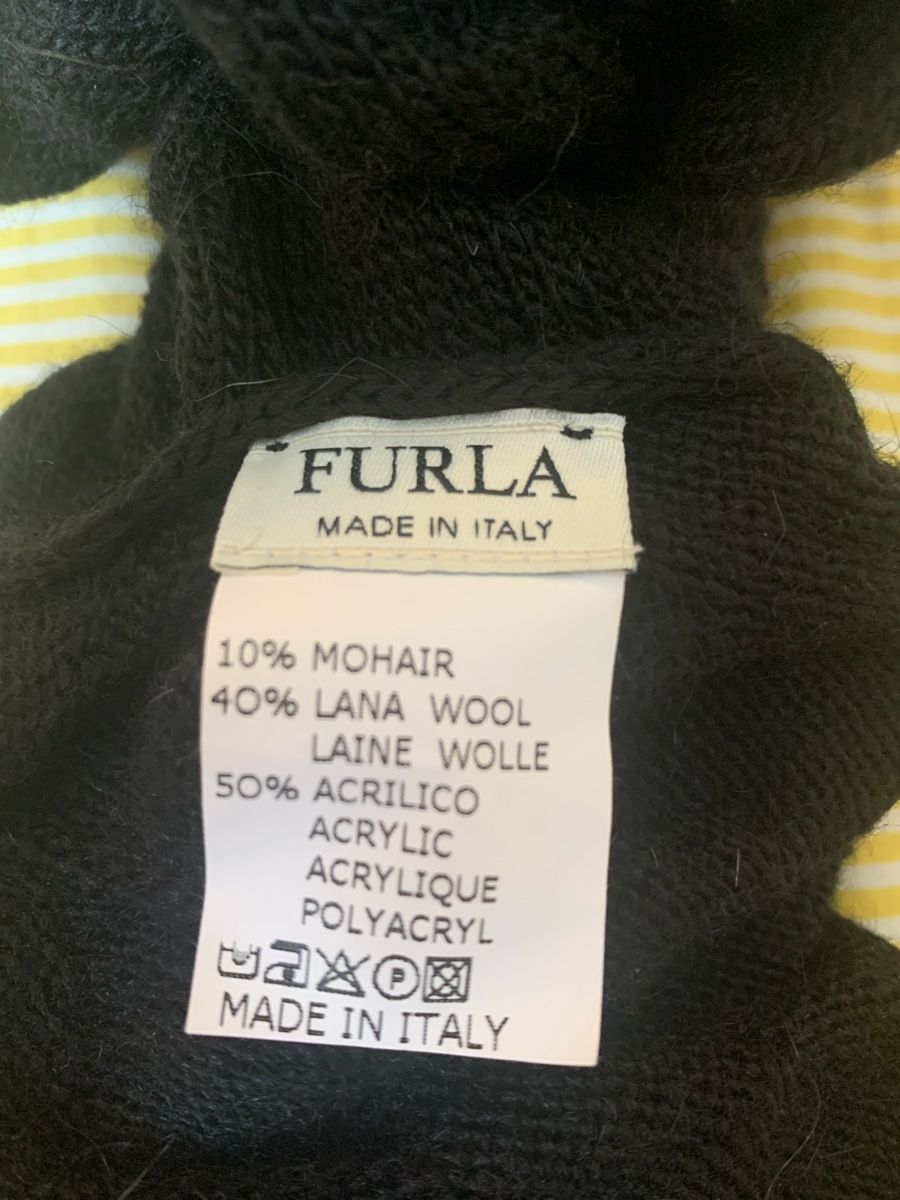 Foulard & Sciarpe: Sciarpa Furla nera, lana e mohair – Usato da Lugano venduto da Edera49 6