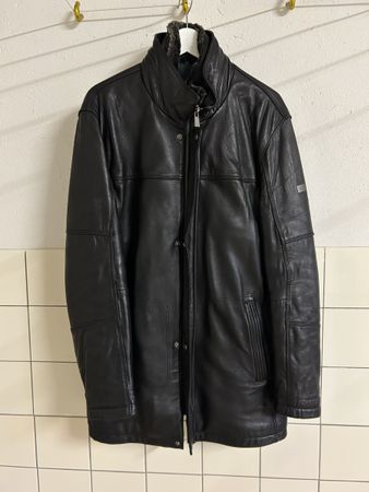 Trapper Lederjacke, Gr. 52, Schwarz