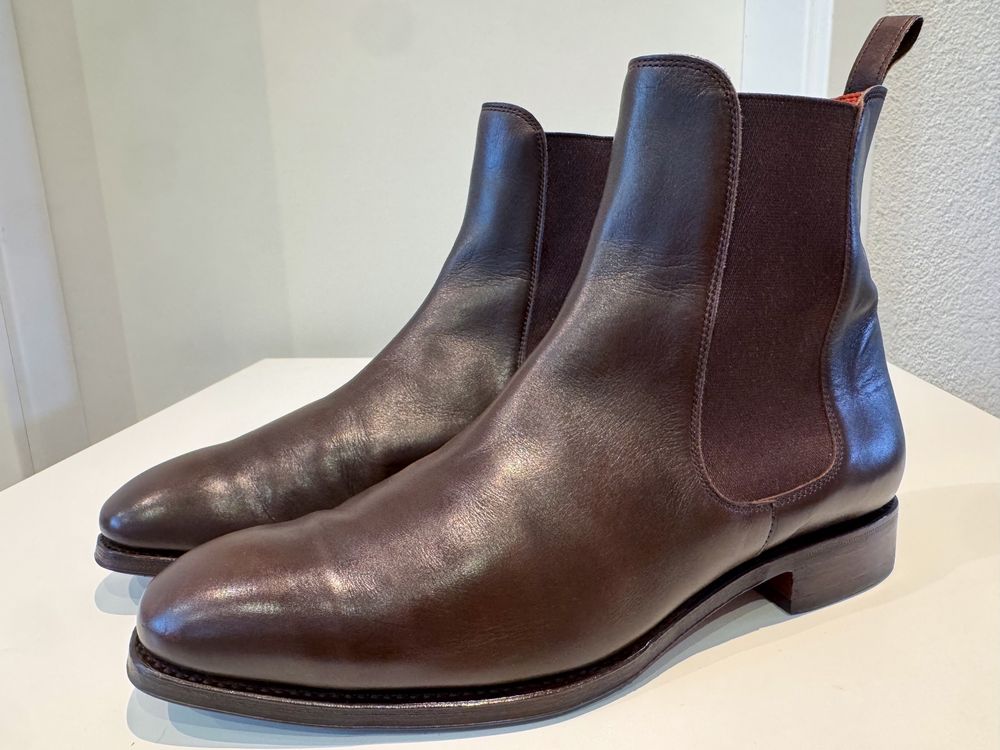 Carmina Chelsea Boots – rahmengenäht, braunes Leder, Gr. 40 (Gebraucht ...