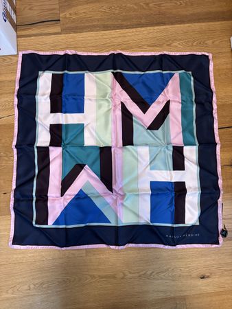 Maison Heroine Seidentuch blau gemustert neu mit Etikett
