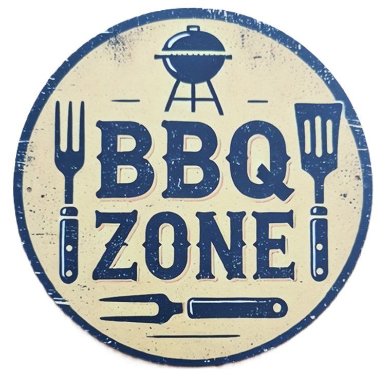 Insegne: BBQ ZONE - Blechschild  (neu/OVP) – Nuovo e nell'imballaggio originale da Wilen b. Wollerau venduto da morethanmusic