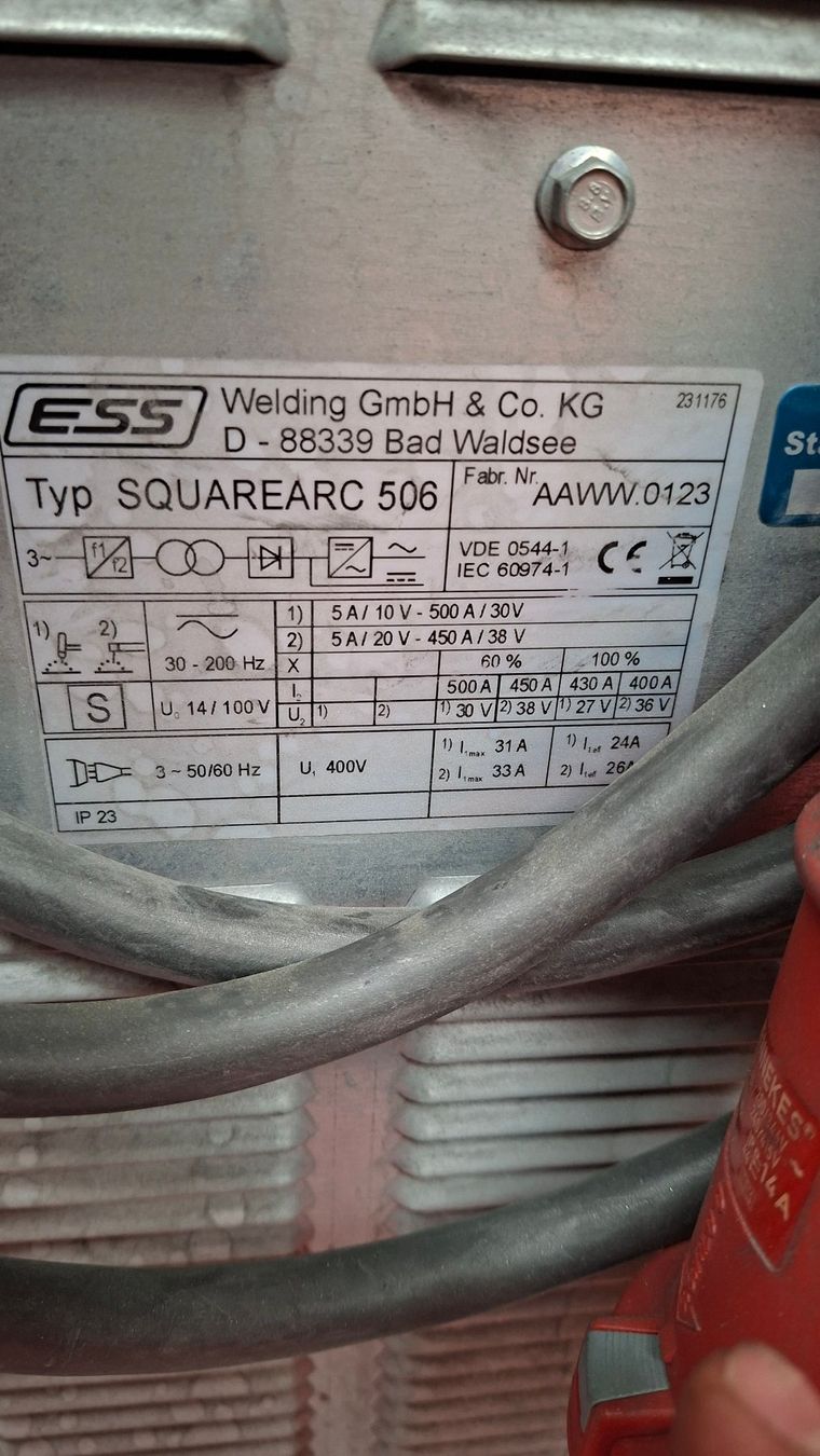 Saldatori: Schweissanlage DEFEKT ESS Typ SQUAREARC 506 C – Difettoso da Wilen b. Wil venduto da Kuss03 4