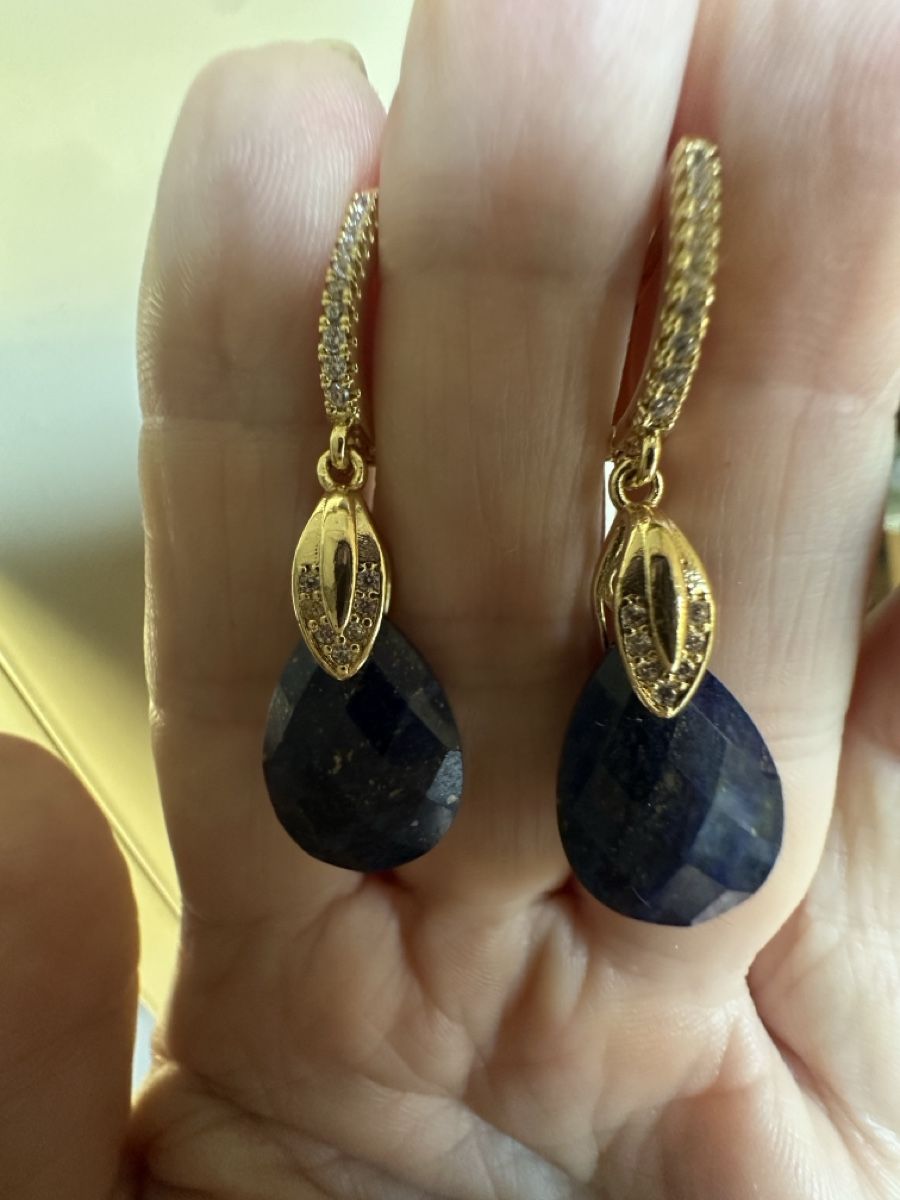 Orecchini pendenti & Orecchini a lobo: Ohrringe mit Lapislazuli Steinen HANDARBEIT  – Nuovo e nell'imballaggio originale da Kriens venduto da Hortensie6 2