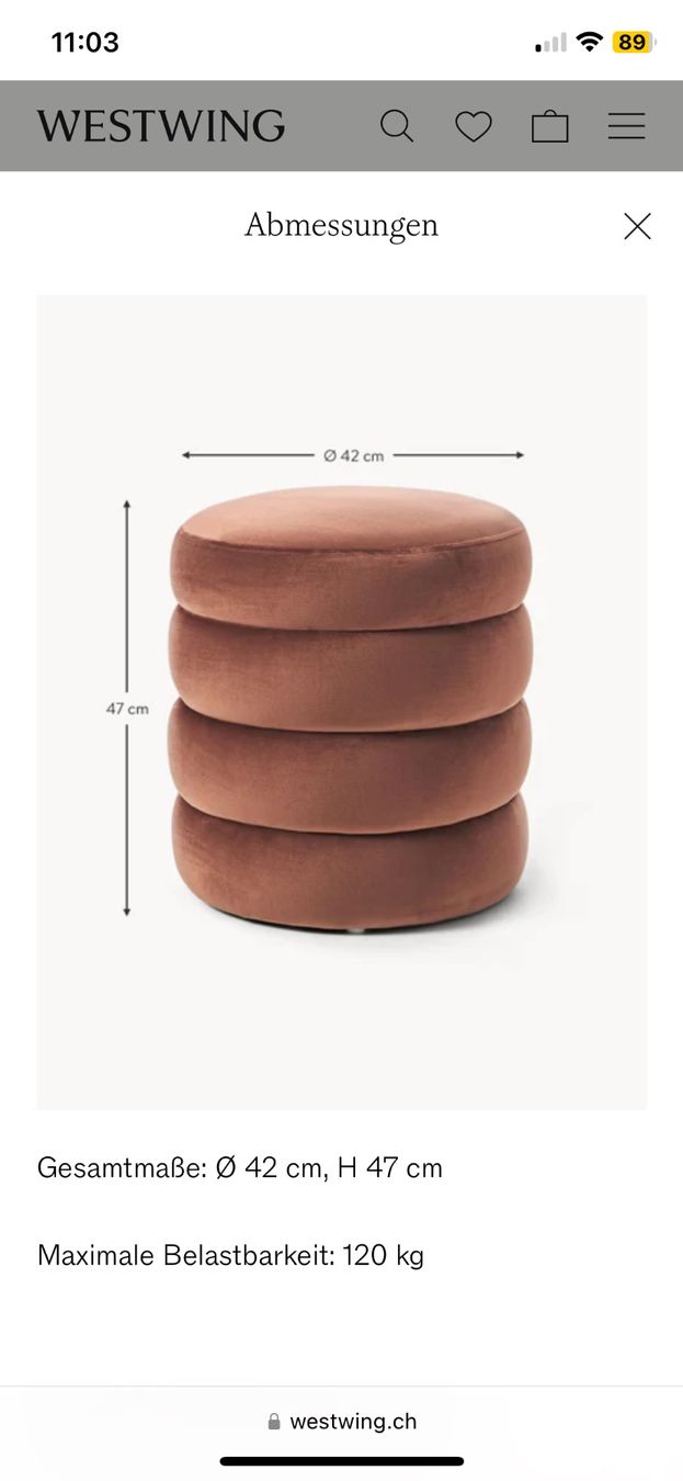 Westwing Hocker: Samt Hocker (Westwing) – Gebraucht aus Arbon von fluffyconqueror 6