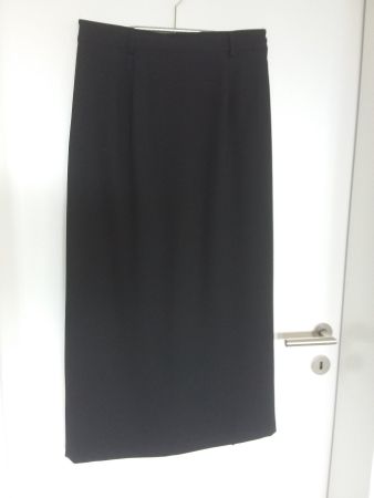 Eleganter Maxi Rock, vorne glatt, hinten Falten, Gr 38