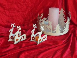 Partylite Teelcht und 3 Docht Kerzenhalter " Nordic Ice"