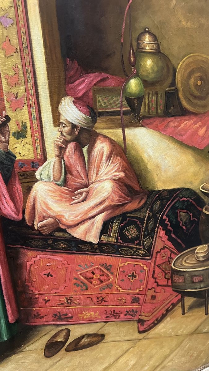 Dipinti: Tableau orientalistes scène musicale, avec cadre – Usato da Genève venduto da Leboucheoreilles 8