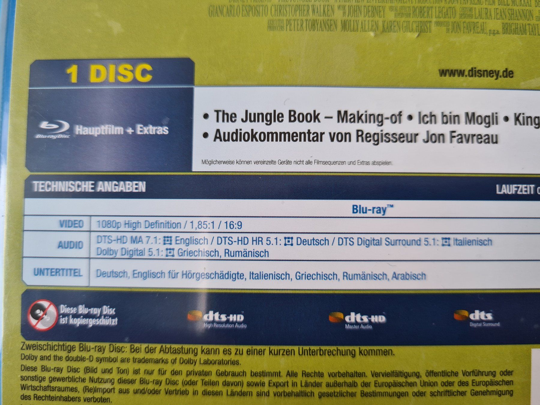Tutti i DVDs: The Jungle Book (2016) - Blu-ray – Usato da Carouge GE venduto da Franllo 2
