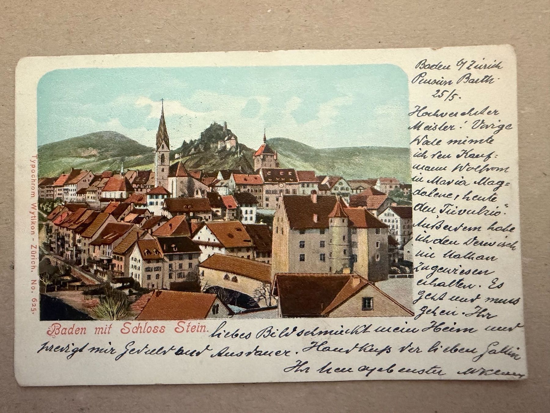 Cartoline postali: BADEN - mit Schloss Stein - Ansichtskarte – Usato da Tegerfelden venduto da siebenmacky