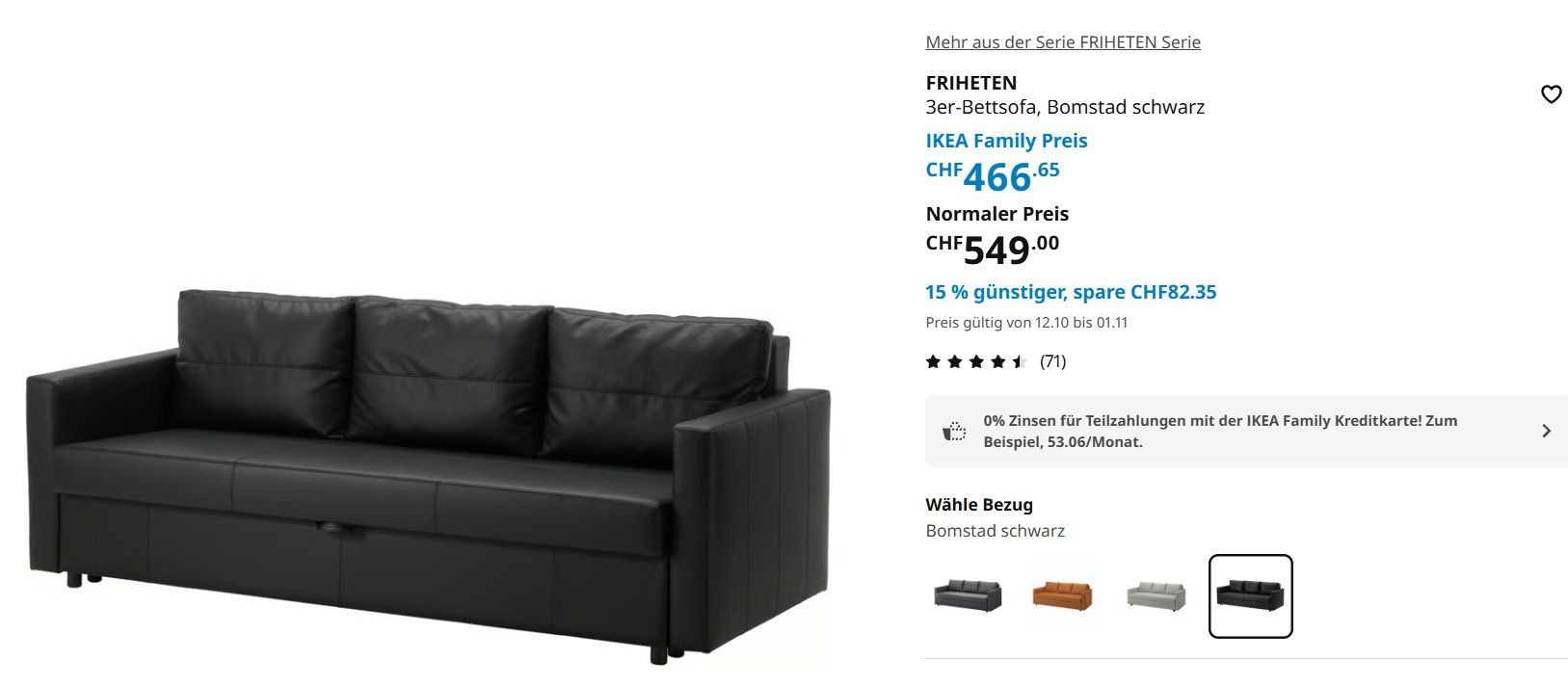 Ikea Sofas: FRIHETEN 3er-Bettsofa, Bomstad schwarz – Gebraucht aus Oberhofen Thun'see von lisaann 5