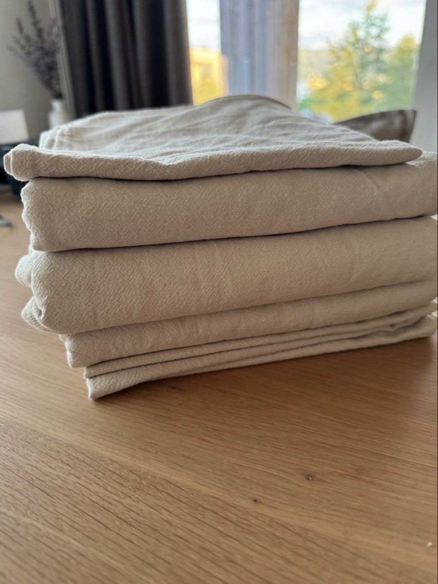Servietten: 80er Set Stoffservietten, Baumwolle, beige – Gebraucht aus Luzern von colline95 2