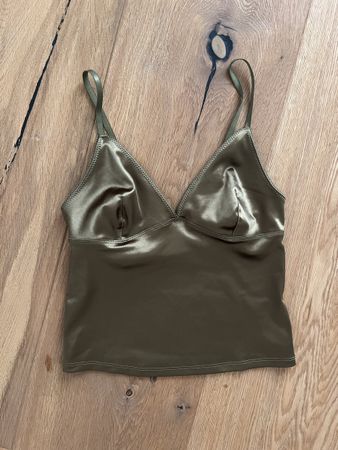 Seidentop Damen olivgrün Grösse s