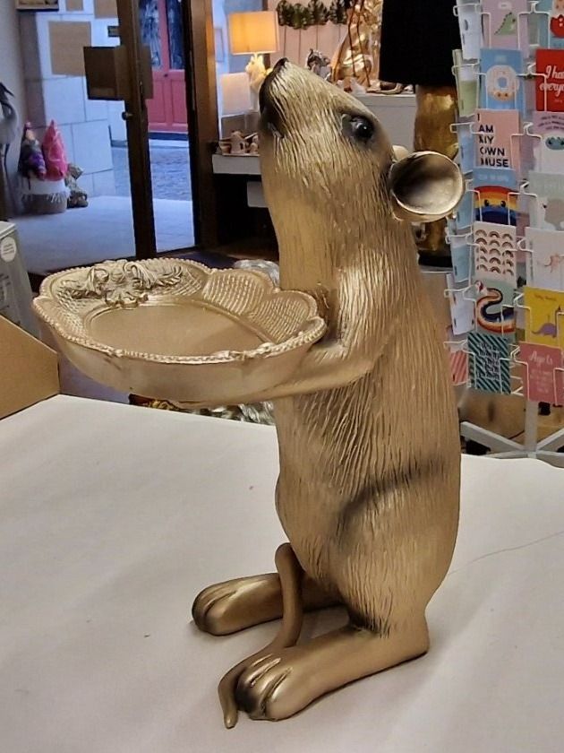 Ciotole: Deko Ratte mit Tablett / Schale Beige Kartenhalter – Nuovo e nell'imballaggio originale da Schaffhausen venduto da AtelierPudesco 3