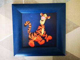 Tigger Bild im blauen Rahmen, Kinderzimmer Deko, Top!