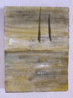 Bild modern oliv weiss 30x40 Unikat Papierkunst