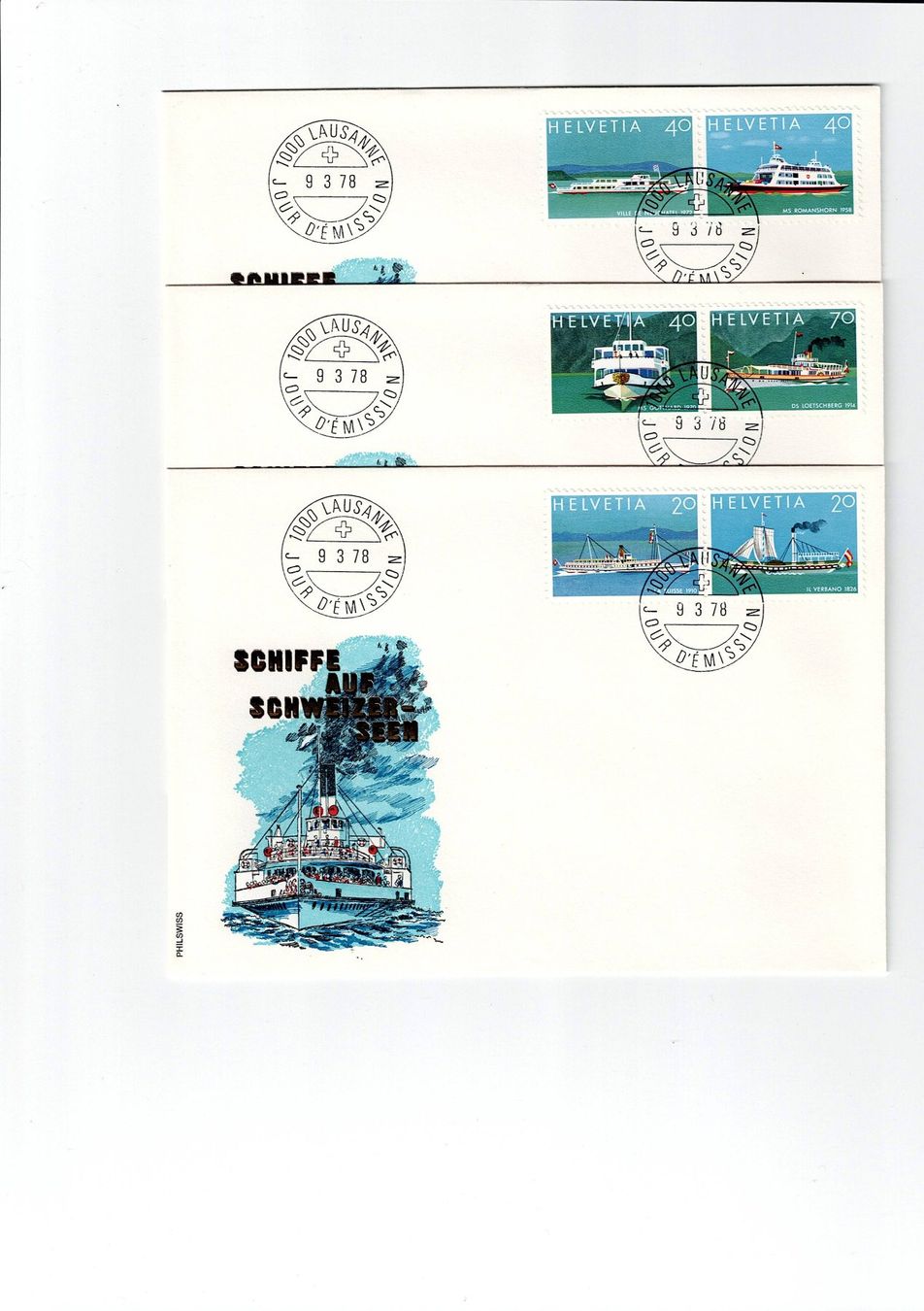 Alle Briefmarken: Schweiz, Lemanex 1978, 21 FDCs, verschiedene Ausschnitte – Gebraucht aus Hinteregg von McCharly01 3
