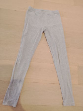 Graue Kinder-Leggings Gr. S, Baumwolle-Mix.