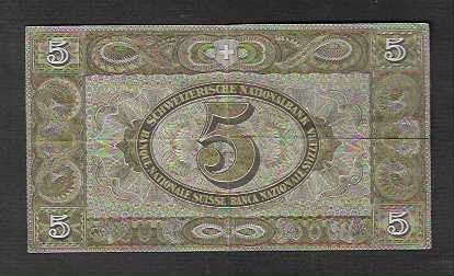 Banconote: CH  -  5  Fr.  1951  Gebraucht – Usato da Gordola venduto da coinsandnotes 1
