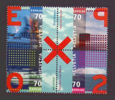 2002, Sondermarken Expo.02, Viererblöcke **