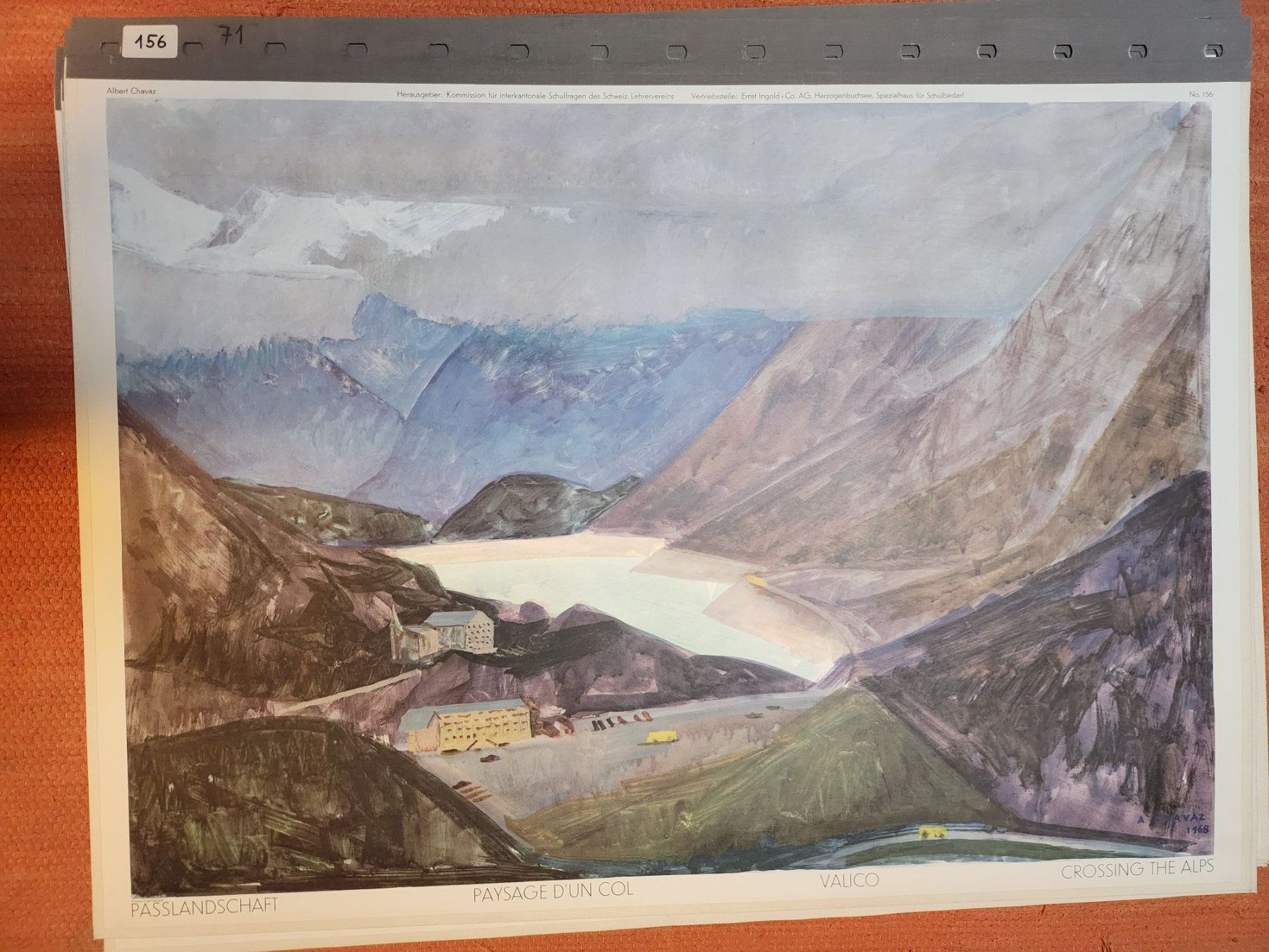 Poster & Bilder: Schulwandbild: Alpen-Passlandschaft  mit Begleitheft – Gebraucht aus Dietikon von Buchantiqdietikon