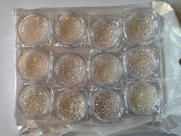 12-teiliges Nailart Glitzer Set, Pailletten, Sommer Design