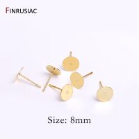 Ohrstecker mit 8 mm Platte - Farbe 18K Gold (10 Stk.) neu