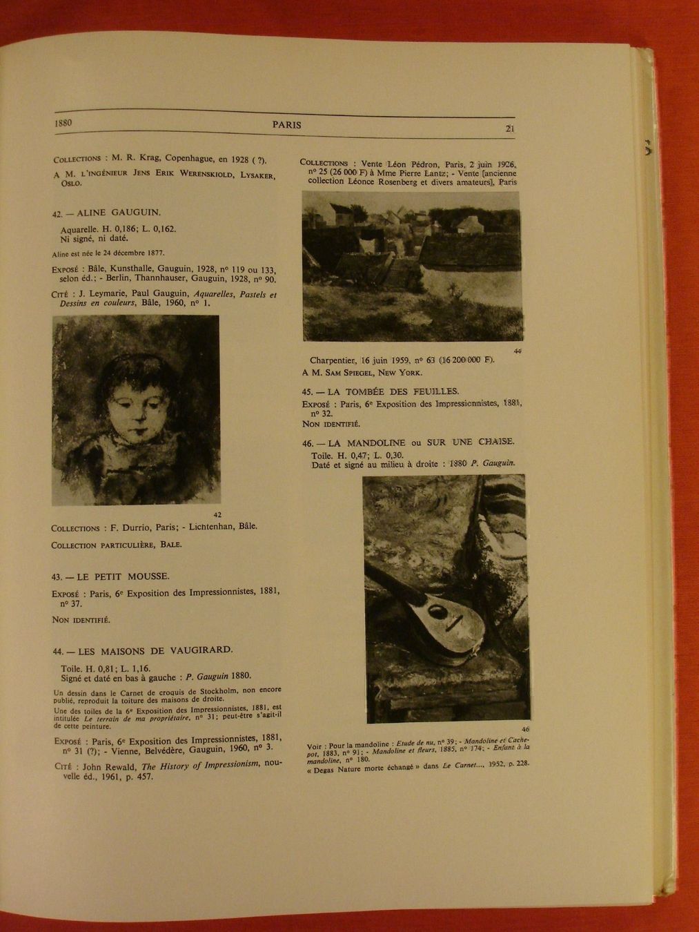 Libri: GAUGUIN CATALOGUE I, 1961 – Usato da Grüningen venduto da Kartensammler 3