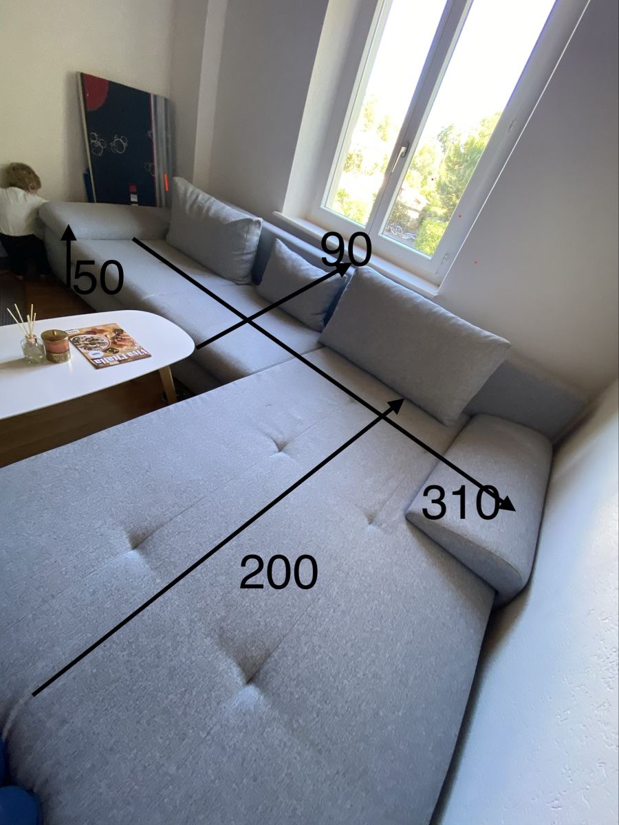 Sofas: Ecksofa Conforama grau 310x200cm mit Schlaffunktion – Gebraucht aus Tavannes von nih_tq6v 1
