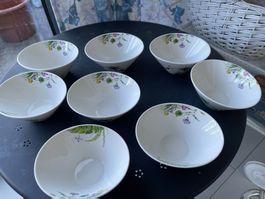 Schalen Set 8 Stk. Blumen Motiv weiss neuwertig