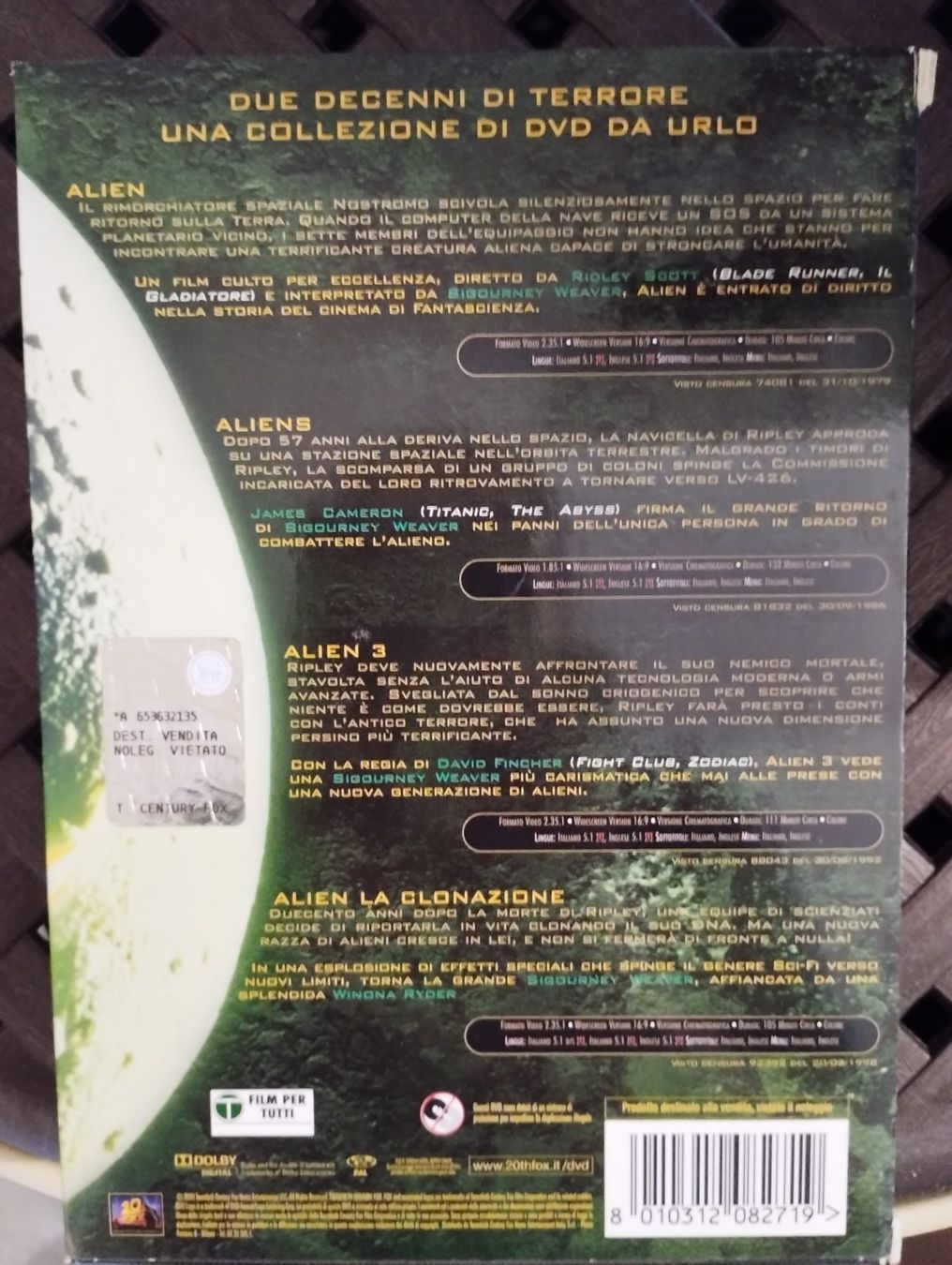 Alle DVDs: Alien Quadrilogie DVD / Italien, englais – Gebraucht aus Matran von Taragor 1