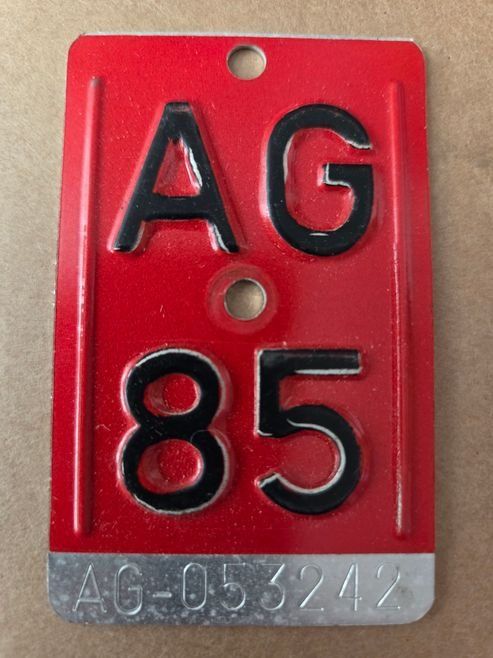 Sachs Ecriteaux: Velonummer AG 85 plaque velo – D'occasion à Schenkon par Uhu007