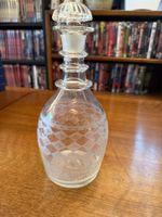 Dekanter Glas geschliffen mit Verschluss antiker Zustand