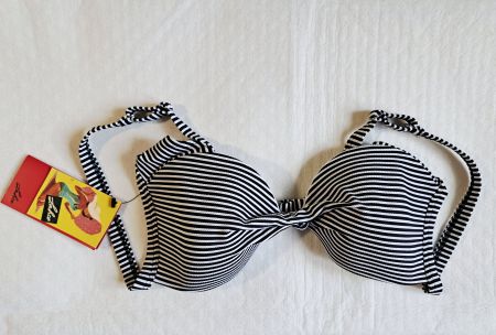 Lahco Bikini-Oberteil Gr. 44B, schwarz-weiss gestreift