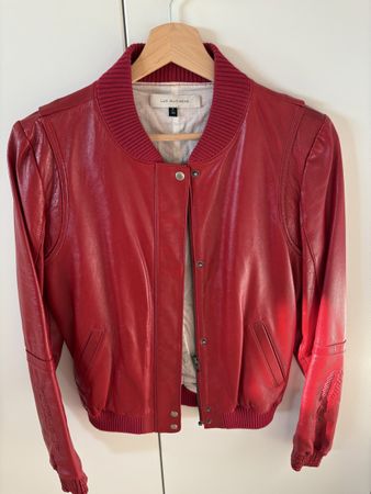 Veste cuir rouge Luc Duchene neuve