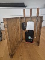 Kaminbesteck Holzkoffer mit Zubehör,  gute Zustand