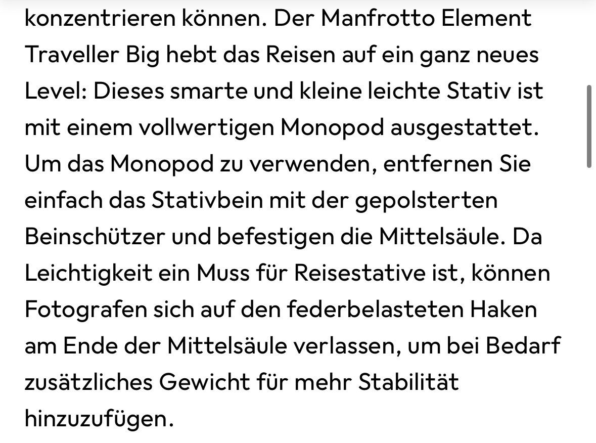 Manfrotto Altri Accessori: Manfrotto Element Traveller Kit L (Stativ) – Usato da Rorschacherberg venduto da miiko 2