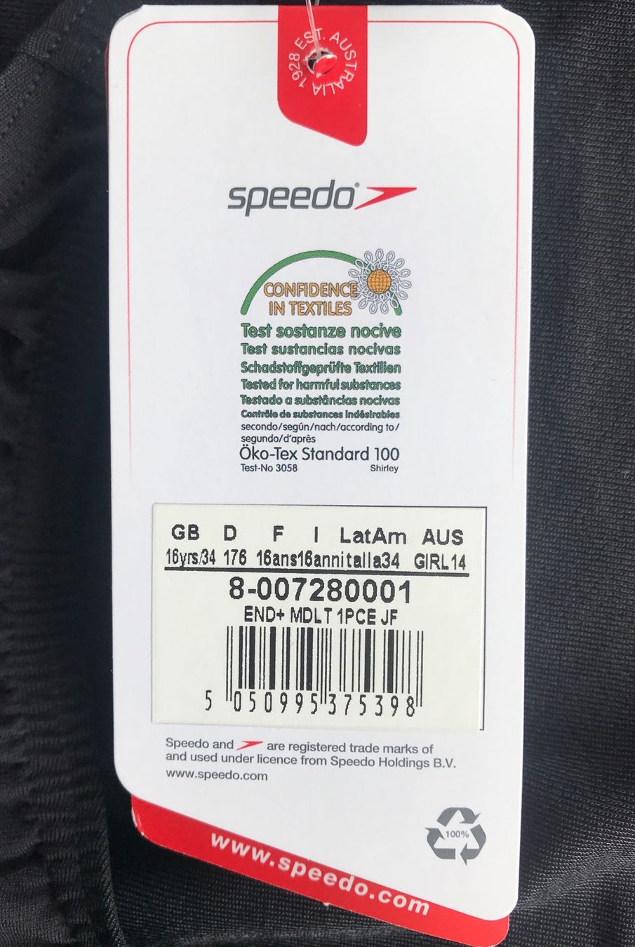 Speedo Costumi da bagno & Bikini: Badekleid Speedo Endurance, Gr. 176, schwarz – Nuovo e nell'imballaggio originale da Ebnat-Kappel venduto da Molton 8