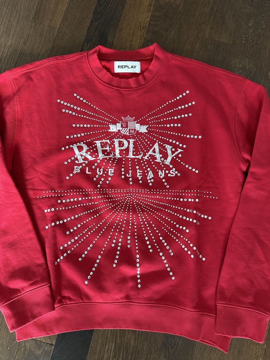 Replay Pullover & Sweatshirts: REPLAY DAMEN PULLOVER-ROT-S-MIT TOLLEN GLITZERSTEINEN-NEU – Neu (gemäss Beschreibung) aus Baar von hasenfrau15 1