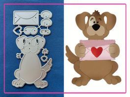 Hund mit Liebesbrief - Stanzschablonen
