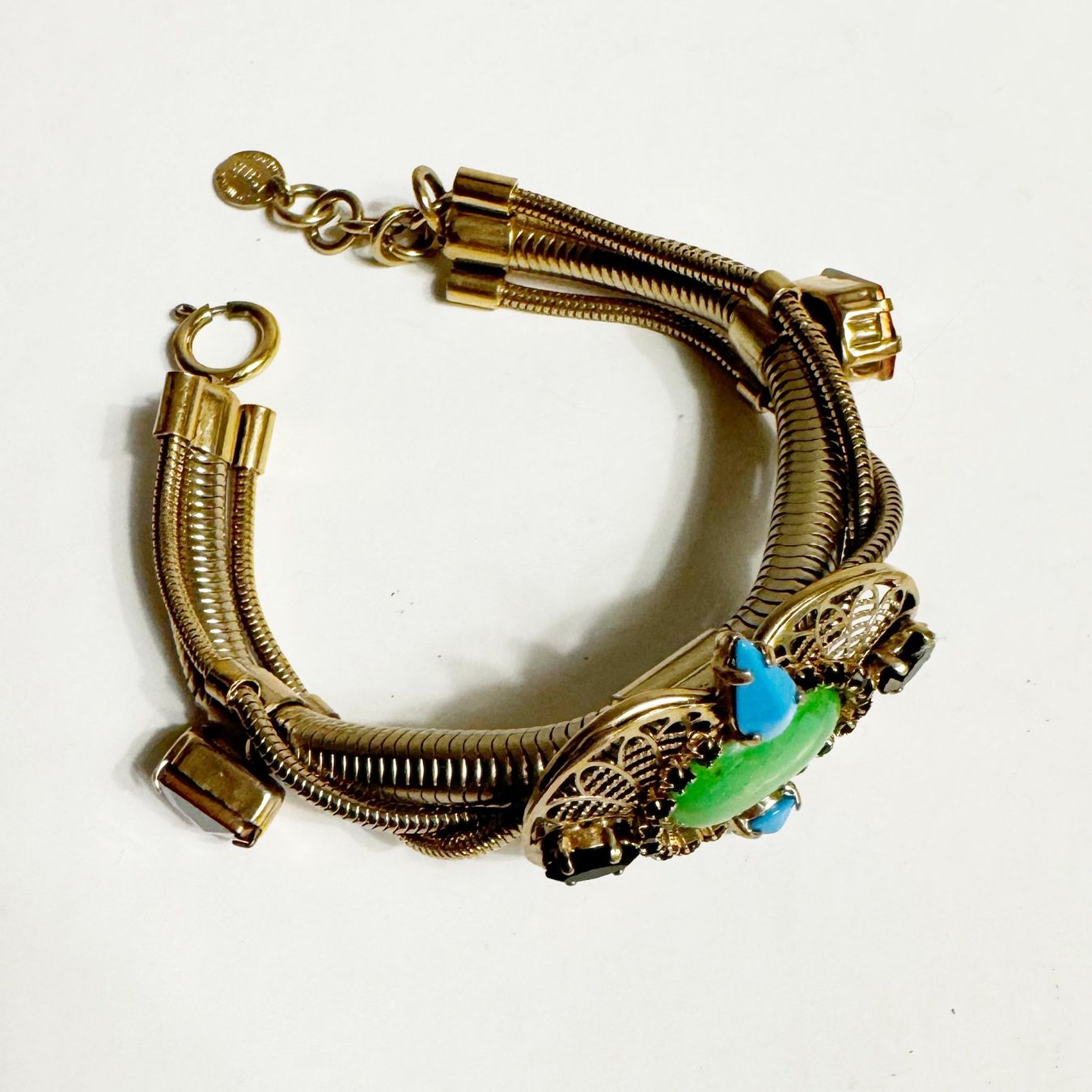 Armbänder & -reifen: Statement Bracelet with Green Mojave Türkis, 20 cm – Neu (gemäss Beschreibung) aus Zürich von kasiaf 1