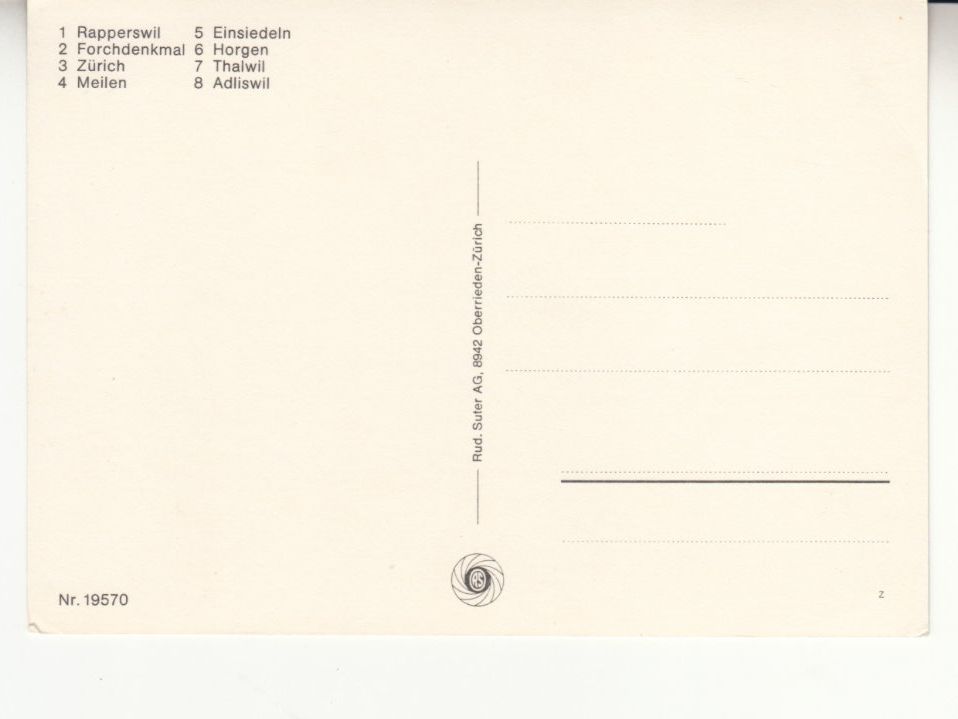 Ansichtskarten: Zürichsee ca. 1970 – Gebraucht aus Bürglen TG von StampGraf 1