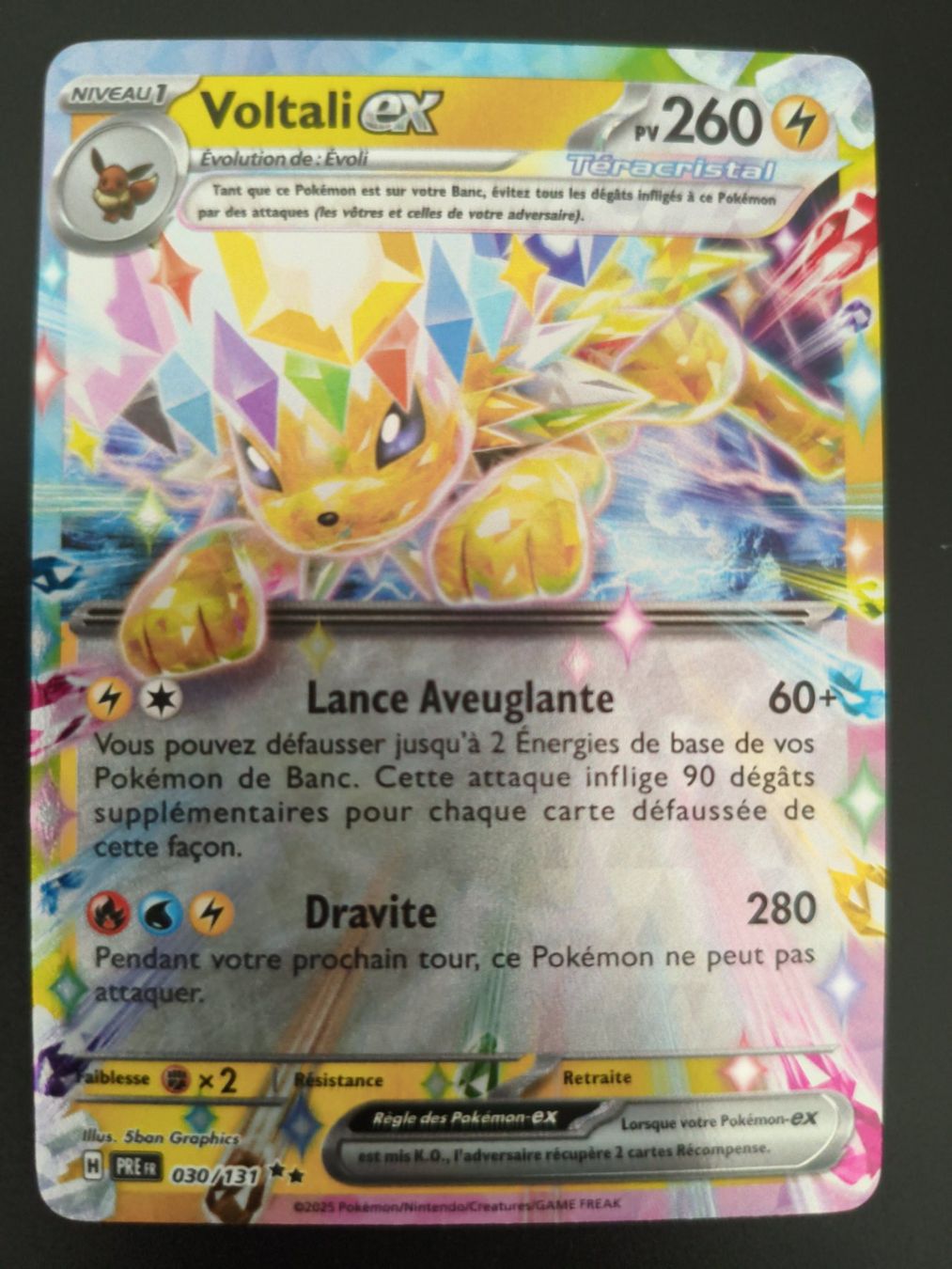 Pokémon Carte collezionabili: Pokémon Evolutions Prismatiques: Voltali Ex FR – Usato da Palézieux-Village venduto da oufoux08