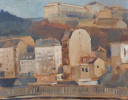 Ernest PIZZOTTI (1905-1984) huile sur carton Lausanne