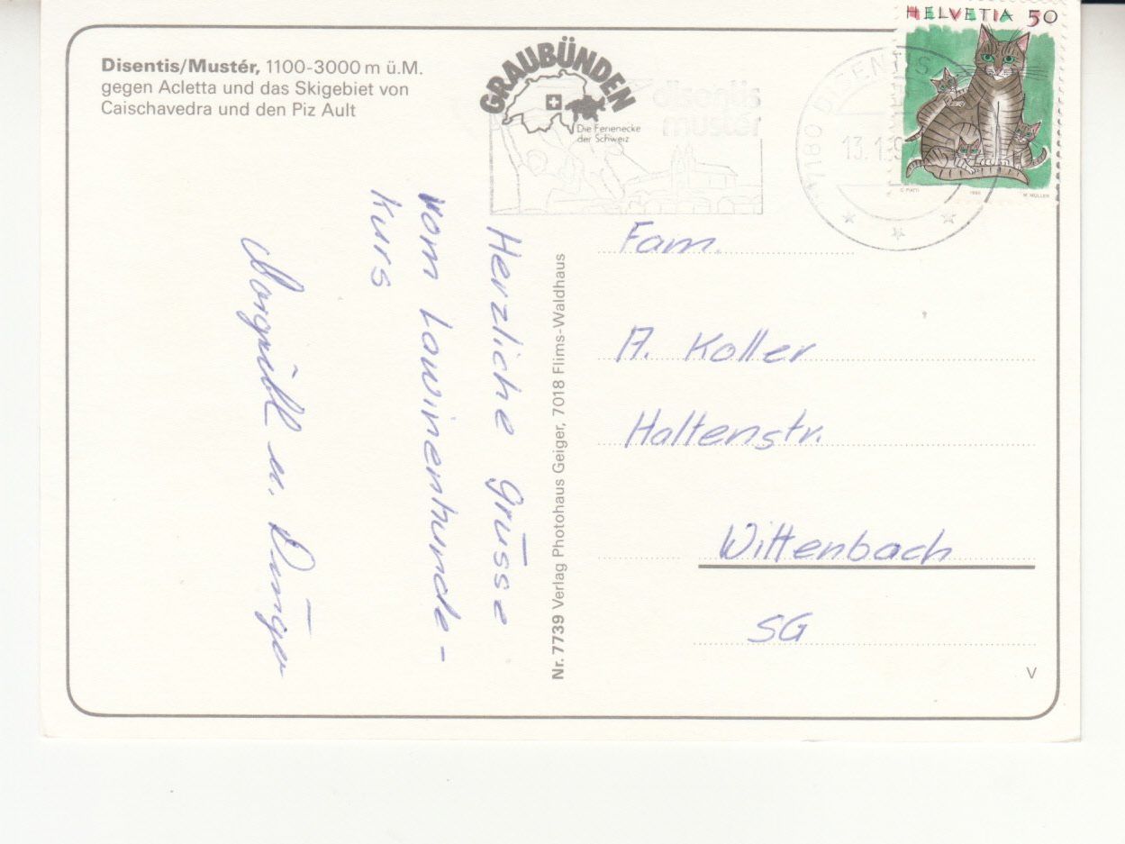 Cartoline postali: Disentis 1992 – Usato da Bürglen TG venduto da StampGraf 1