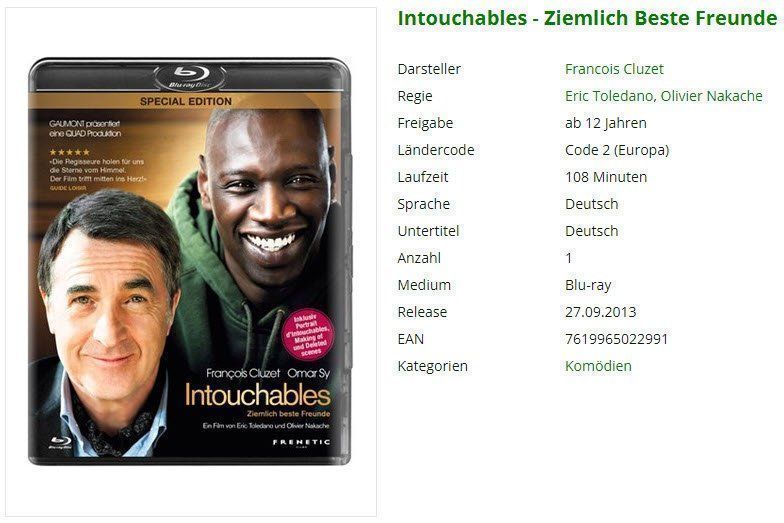 Tutti i DVDs: Intouchables - Ziemlich Beste Freunde – Usato da Buchrain venduto da Sssschaller