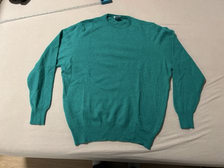 Pull vert angora laine André Maurice vintage années 80