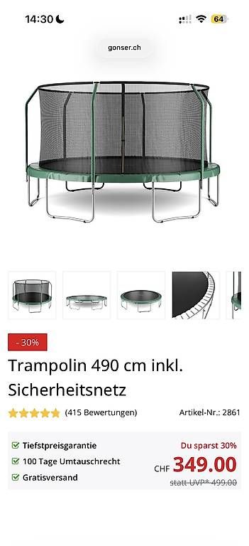 Gonser Trampoline: Gonser Trampolin 4.9m – Gebraucht aus Wallisellen von Jsk3001 2