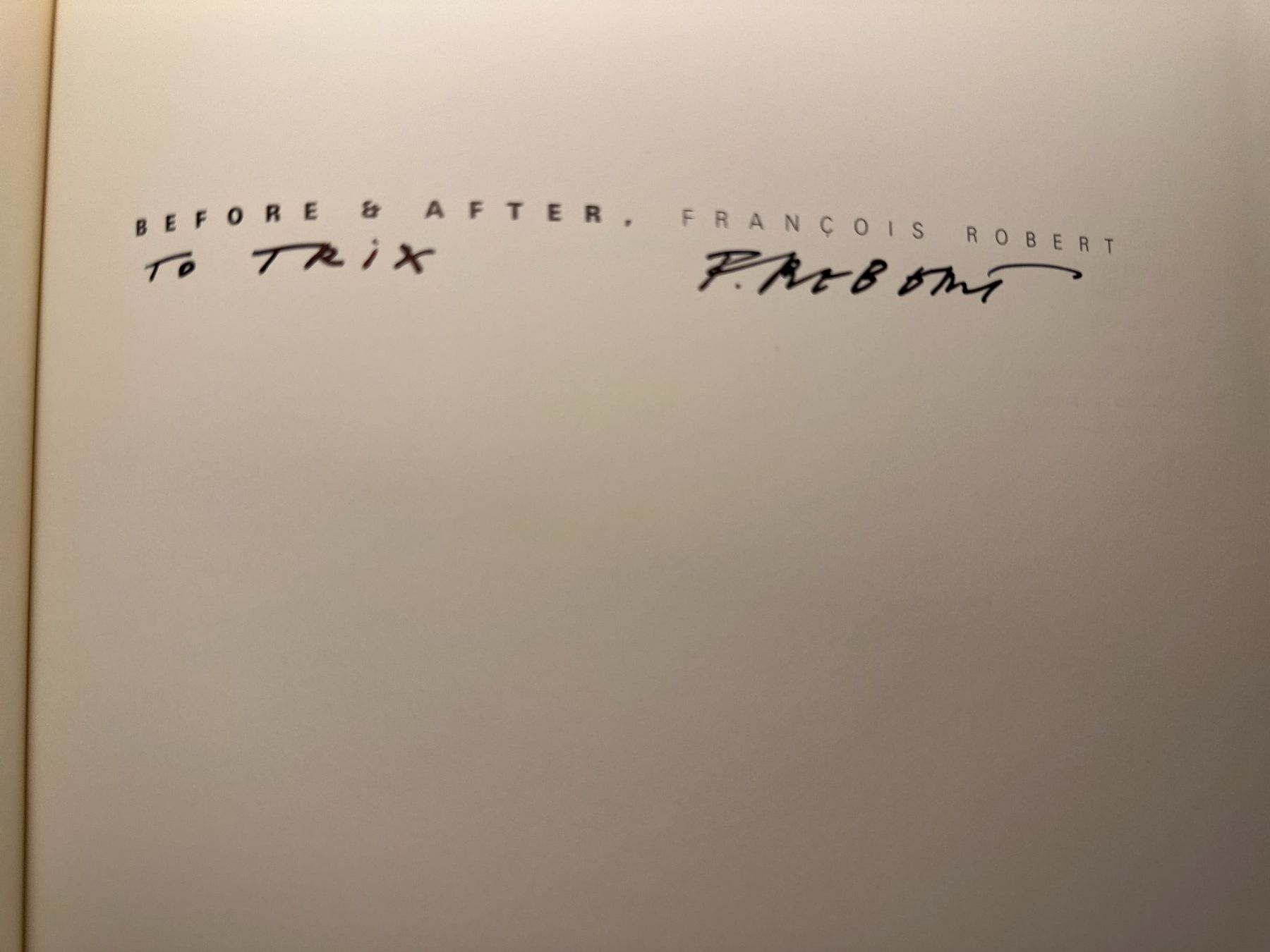 Libri: François Robert: Before & After. – Usato da Zürich venduto da allp 1